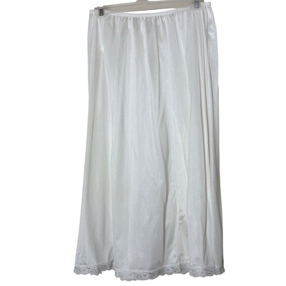 Source Unknown Other - Vintage White Nylon Half Slip Skirt Lace Hem 28 Inch Elastic Waist XL Made USA